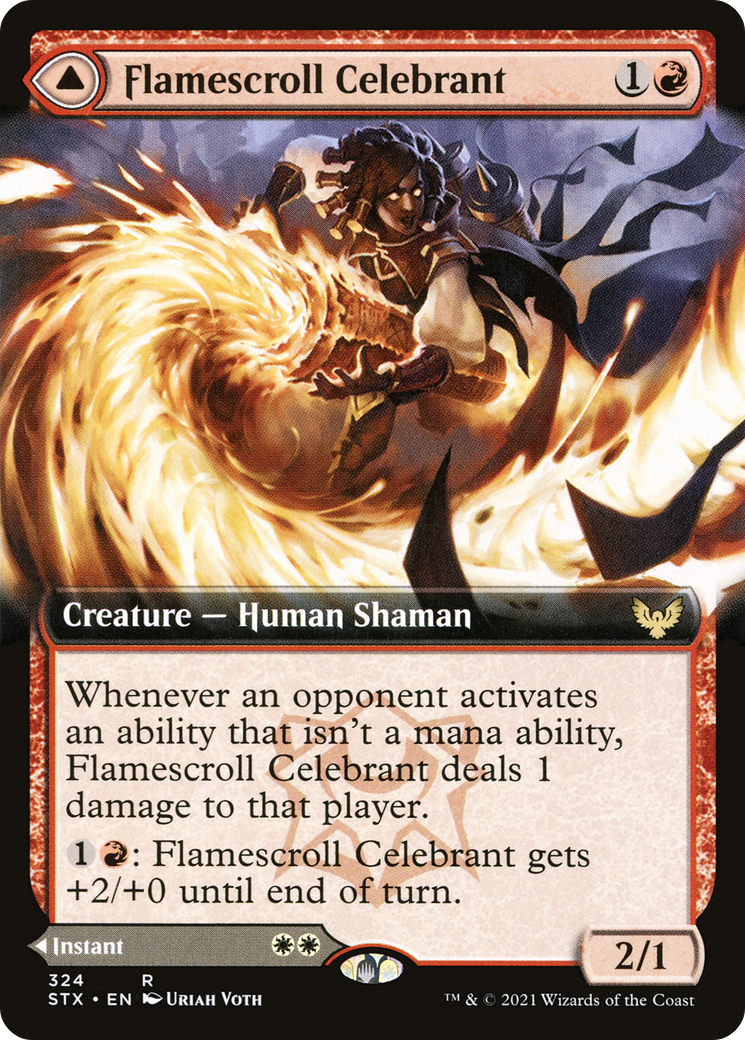Flamescroll Celebrant // Revel in Silence (STX-324) - Strixhaven: School of Mages: (Extended Art) Foil