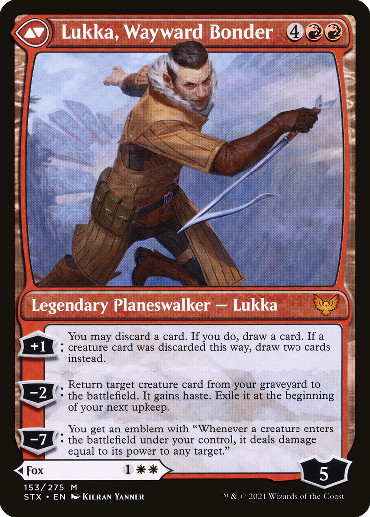 Mila, Crafty Companion // Lukka, Wayward Bonder (STX-153) - Strixhaven: School of Mages Foil