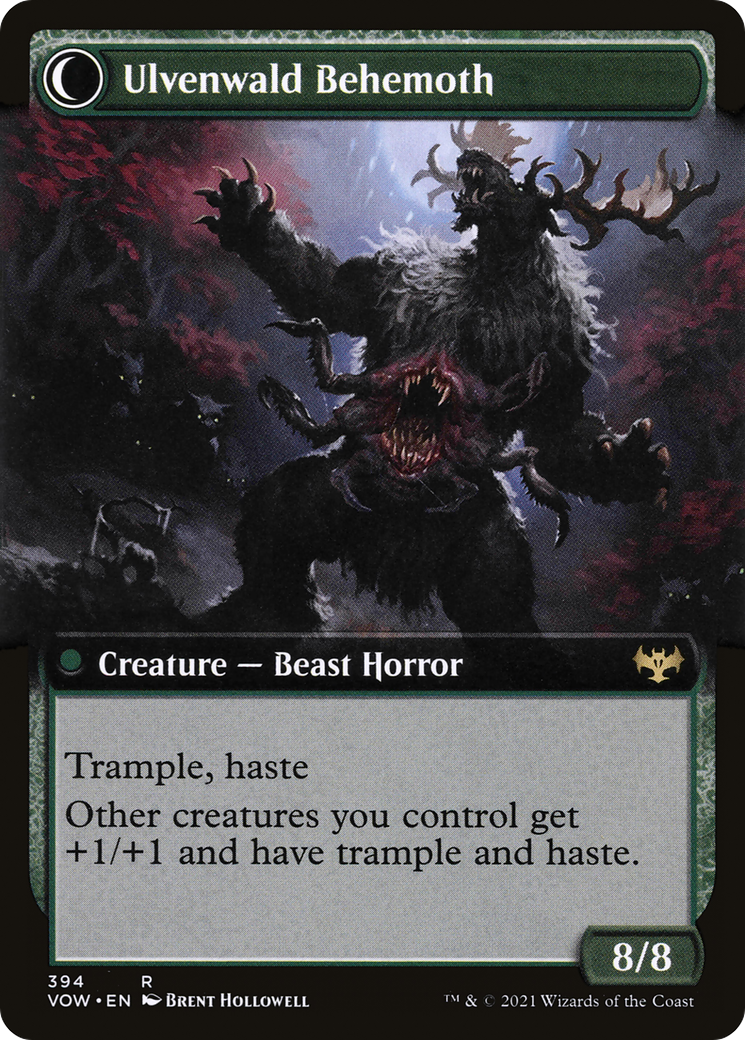 Ulvenwald Oddity // Ulvenwald Behemoth (VOW-394) - Innistrad: Crimson Vow: (Extended Art, Double Faced Transform)