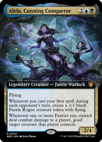 Alela, Cunning Conqueror (WOC-034) - Wilds of Eldraine Commander: (Extended Art)