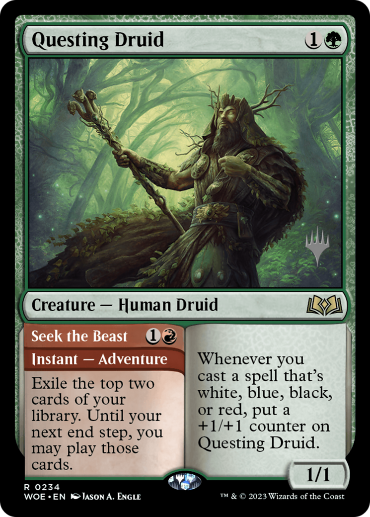 Questing Druid // Seek the Beast (PPWOE-234) - Wilds of Eldraine Promos Foil