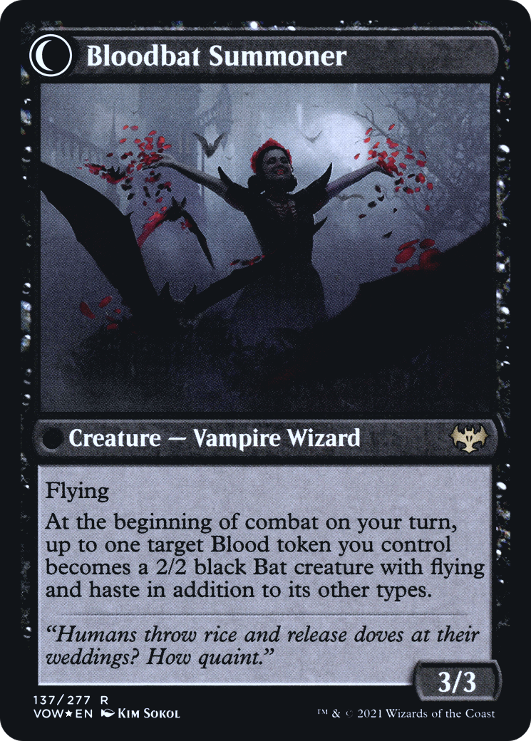 Voldaren Bloodcaster // Bloodbat Summoner (PRE-137S) - Innistrad: Crimson Vow Promos: (Double Faced Transform) Foil