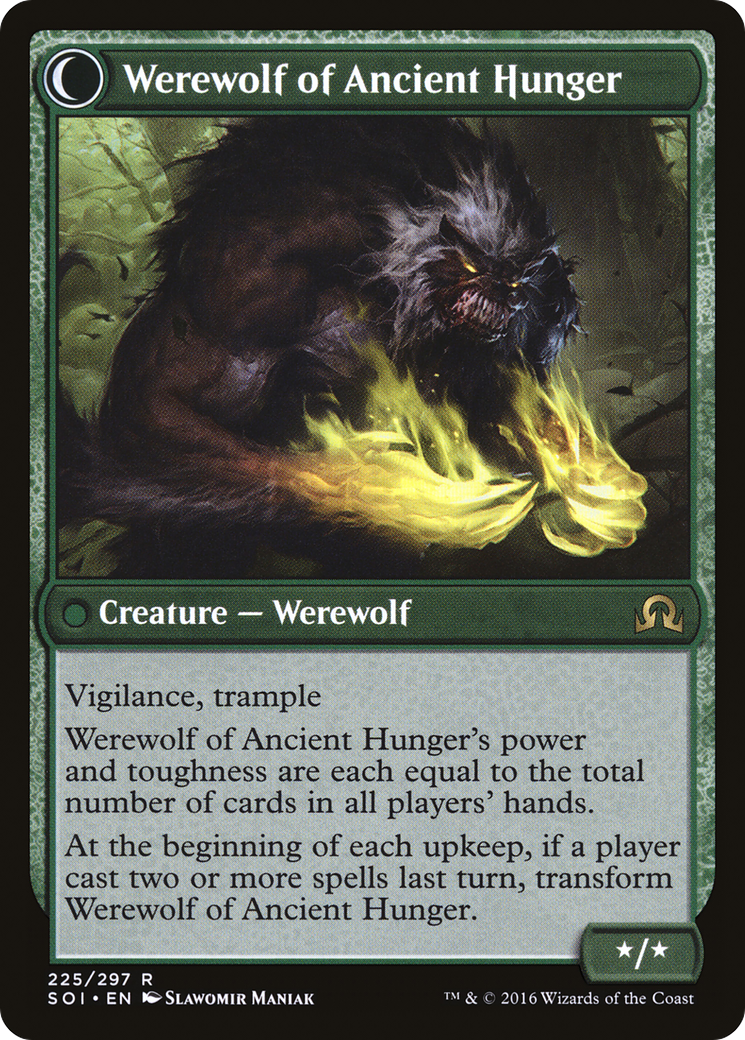 Sage of Ancient Lore // Werewolf of Ancient Hunger (SOI-225) - Shadows over Innistrad: (Double Faced Transform) Foil