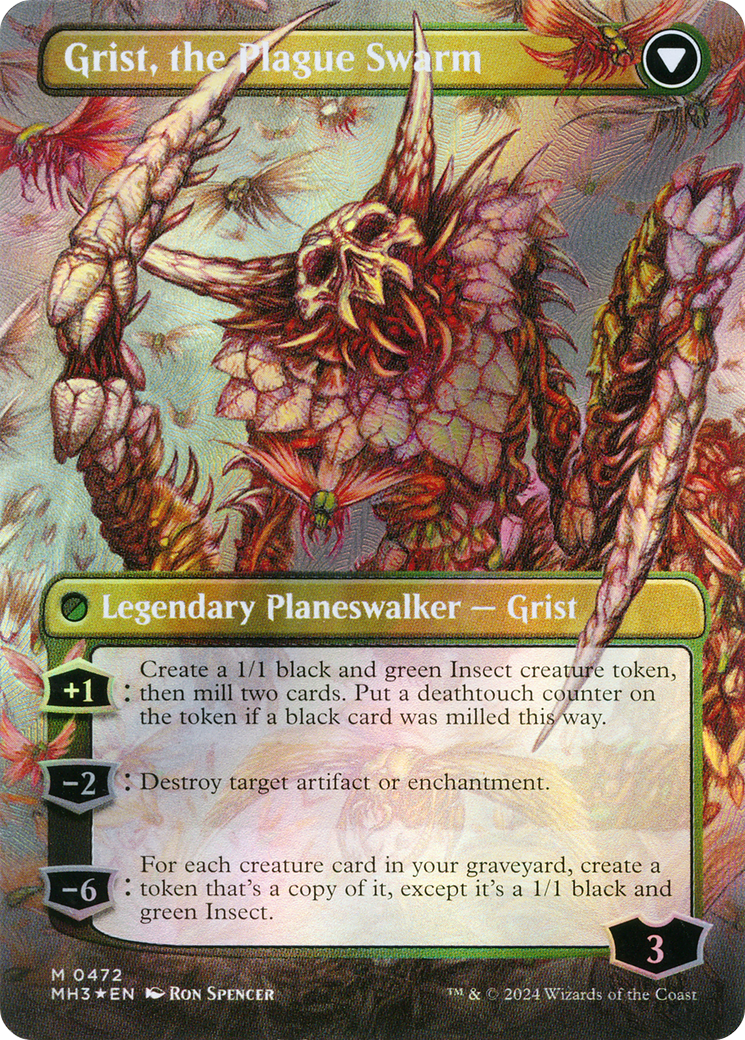 Grist, Voracious Larva // Grist, the Plague Swarm (MH3-472) - Modern Horizons 3 (Borderless) Foil