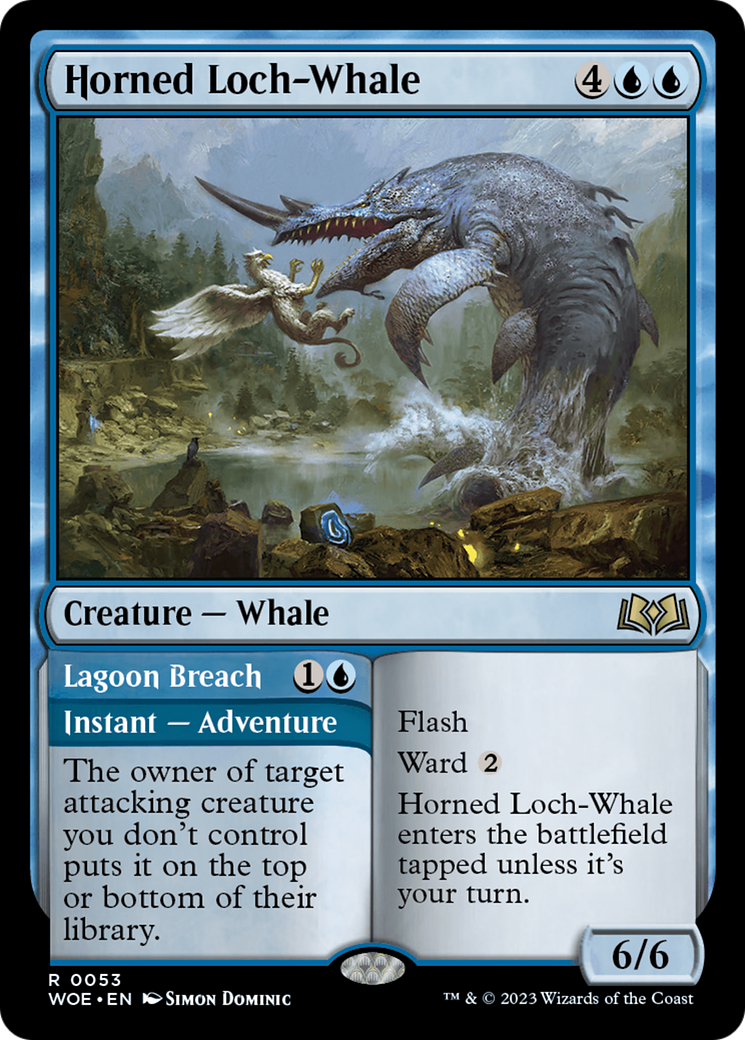 Horned Loch-Whale // Lagoon Breach (WOE-053) - Wilds of Eldraine