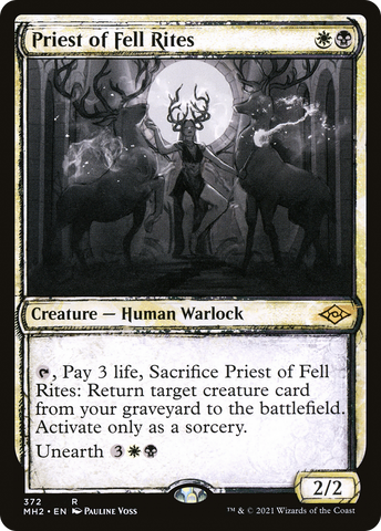 Priest of Fell Rites (MH2-372) - Modern Horizons 2: (Showcase) Foil