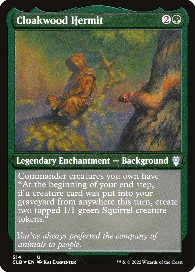 Cloakwood Hermit (CLB-514) - Commander Legends: Battle for Baldur's Gate Etched Foil