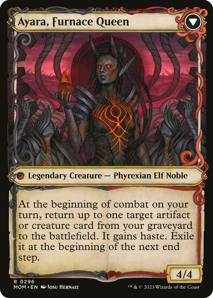 Ayara, Widow of the Realm // Ayara, Furnace Queen (MOM-296) - March of the Machine: (Showcase)