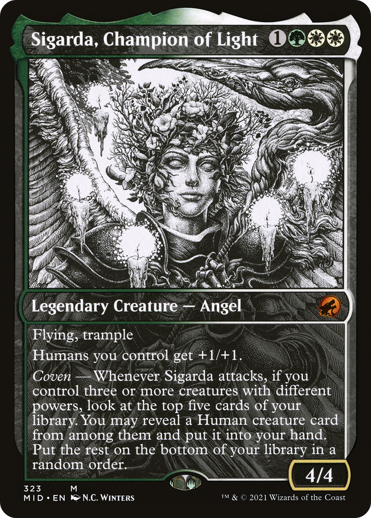Sigarda, Champion of Light (MID-323) - Innistrad: Midnight Hunt: (Showcase) Foil