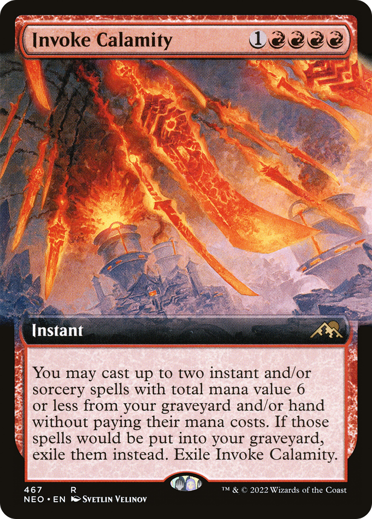 Invoke Calamity (NEO-467) - Kamigawa: Neon Dynasty: (Extended Art) Foil