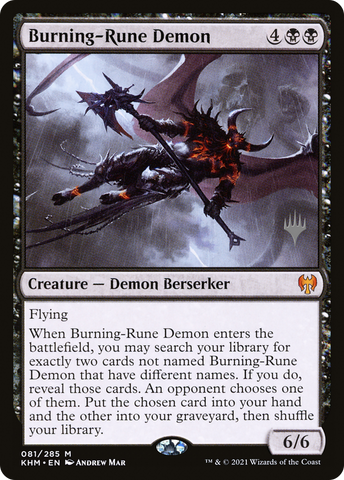 Burning-Rune Demon (PPKHM-81P) - Kaldheim Promos