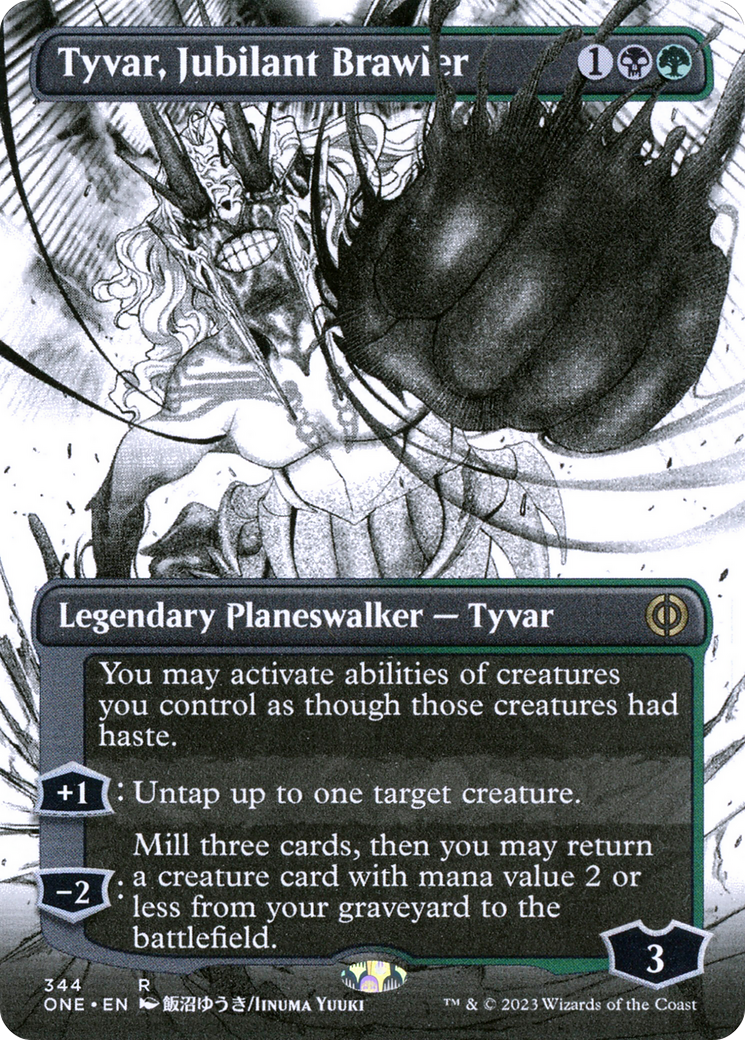 Tyvar, Jubilant Brawler (ONE-344) - Phyrexia: All Will Be One: (Showcase) (Borderless) Foil
