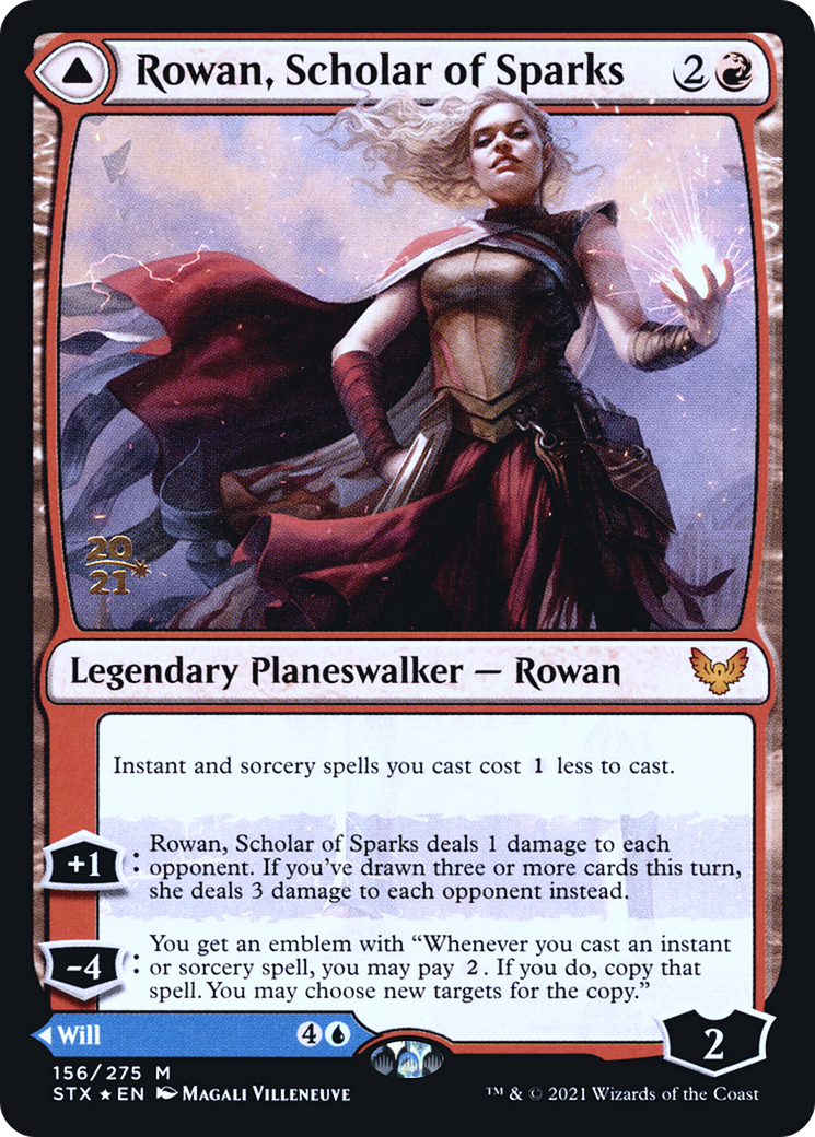 Rowan, Scholar of Sparks // Will, Scholar of Frost (PRE-156) - Strixhaven: School of Mages Promos Foil