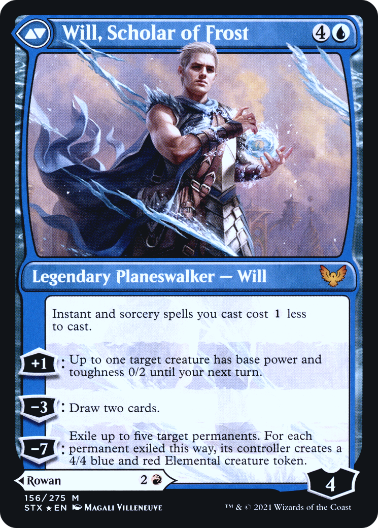 Rowan, Scholar of Sparks // Will, Scholar of Frost (PRE-156) - Strixhaven: School of Mages Promos Foil
