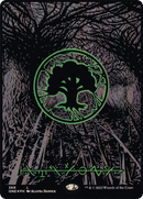 Forest (Phyrexian) - Full Art (Oil Slick Raised Foil) (ONE-369) - Phyrexia: All Will Be One (Borderless) Foil