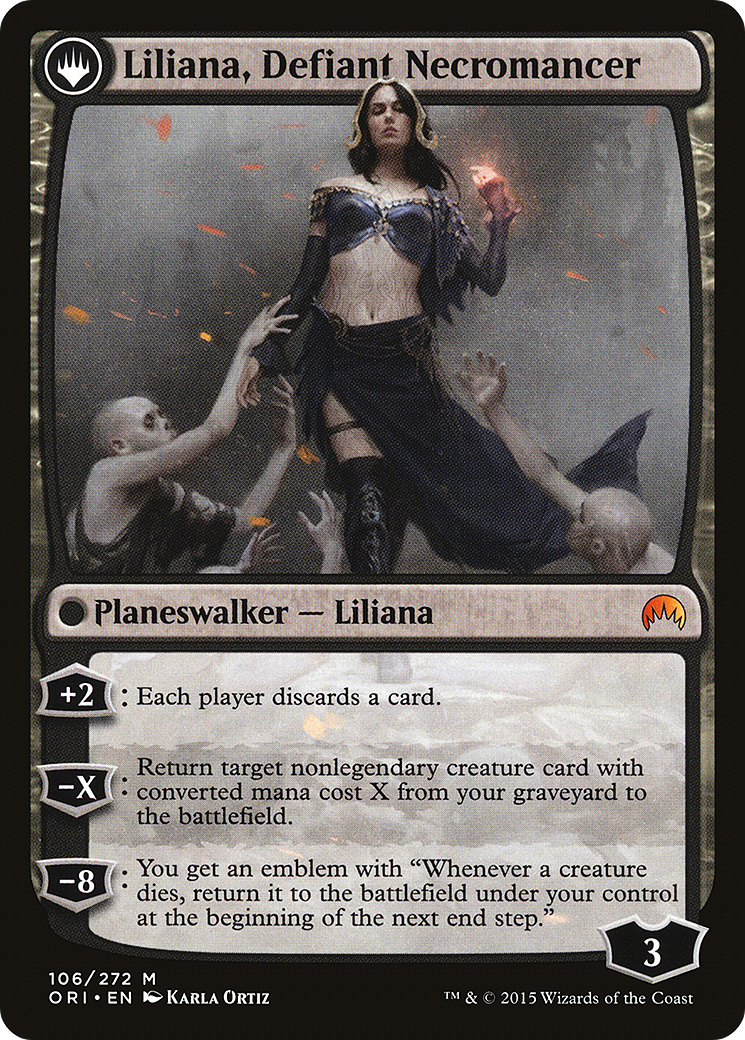 Liliana, Heretical Healer // Liliana, Defiant Necromancer (ORI-106) - Magic Origins: (originpwdfc) Foil