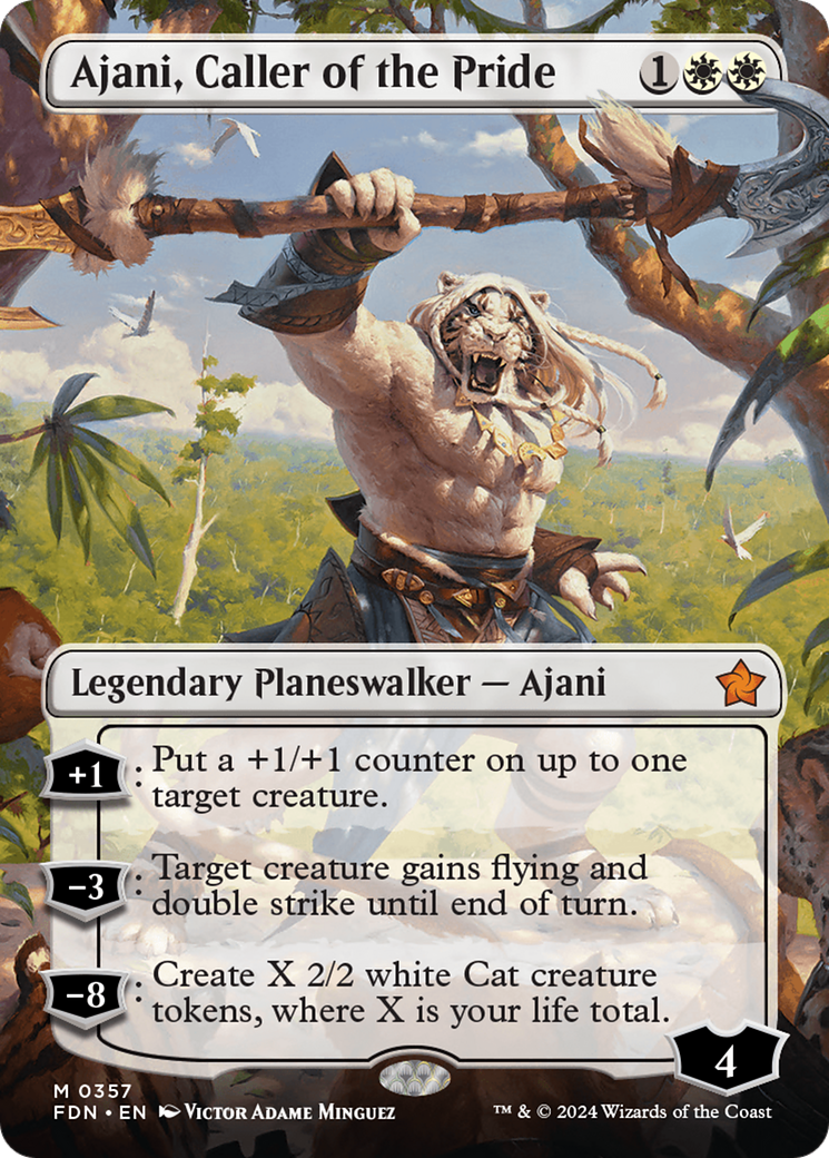 Ajani, Caller of the Pride (FDN-357) - Foundations (Borderless)