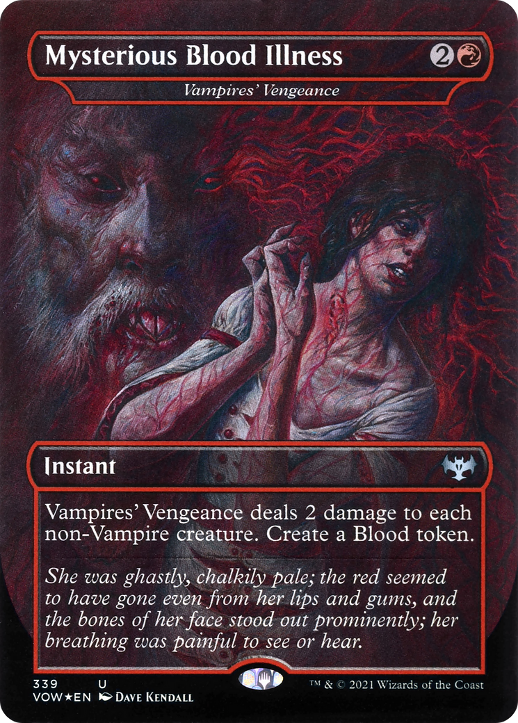 Vampires' Vengeance (VOW-339) - Innistrad: Crimson Vow / Mysterious Blood Illness (Borderless) Foil