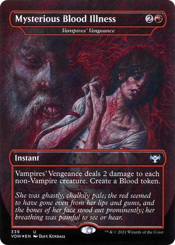Vampires' Vengeance (VOW-339) - Innistrad: Crimson Vow / Mysterious Blood Illness (Borderless) Foil