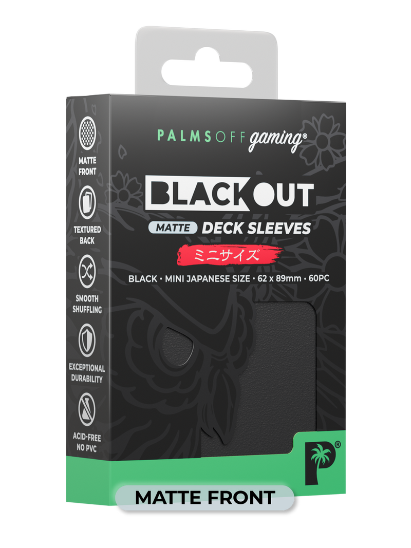 Palms Off Gaming Blackout Deck Sleeves Black - Japanese Size - Matte