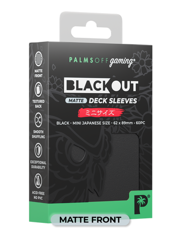 Palms Off Gaming Blackout Deck Sleeves Black - Japanese Size - Matte