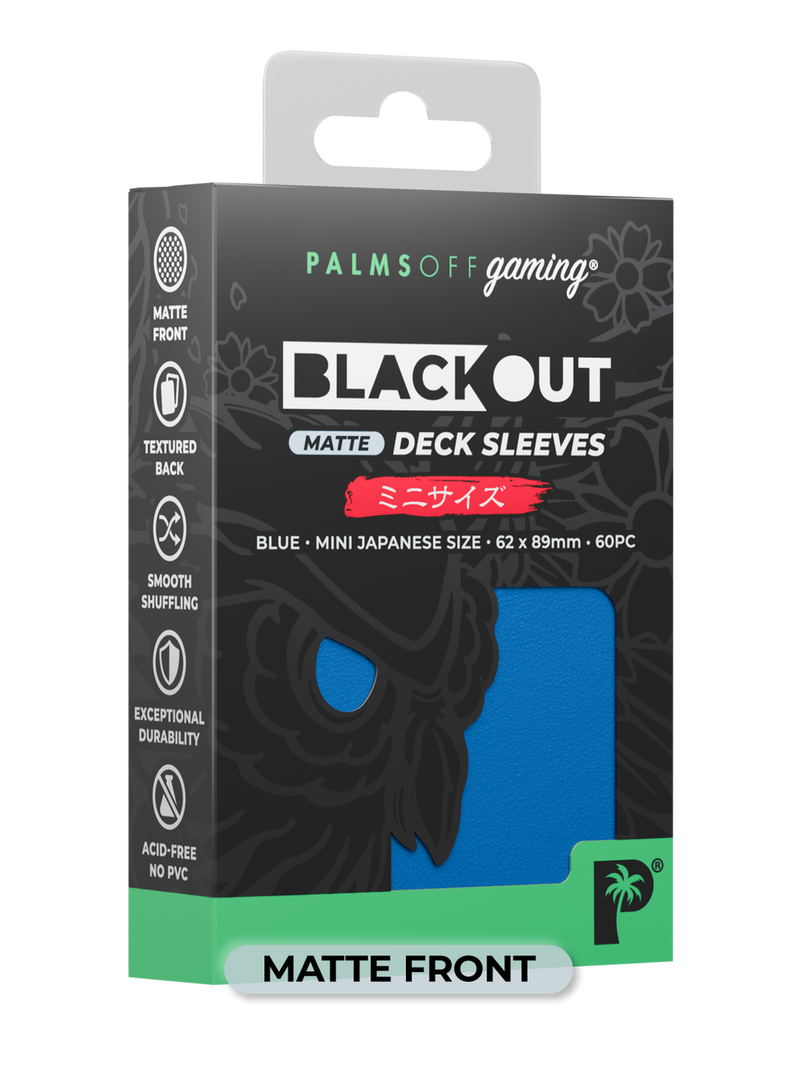 Palms Off Gaming Blackout Deck Sleeves Blue - Japanese Size - Matte