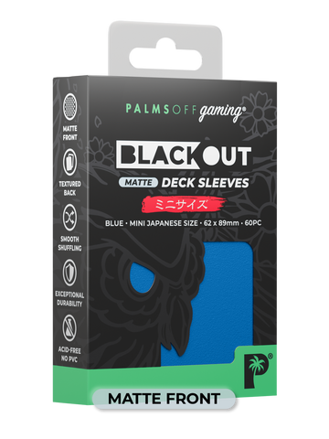Palms Off Gaming Blackout Deck Sleeves Blue - Japanese Size - Matte