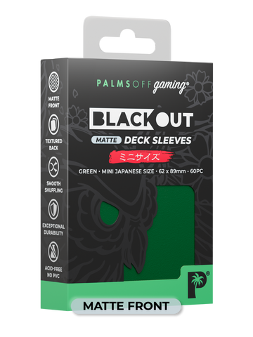 Palms Off Gaming Blackout Deck Sleeves Green - Japanese Size - Matte