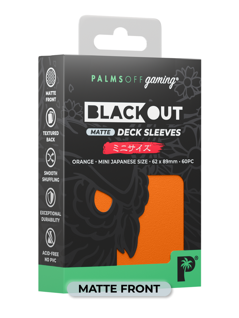 Palms Off Gaming Blackout Deck Sleeves Orange - Japanese Size - Matte
