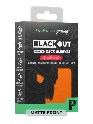 Palms Off Gaming Blackout Deck Sleeves Orange - Japanese Size - Matte