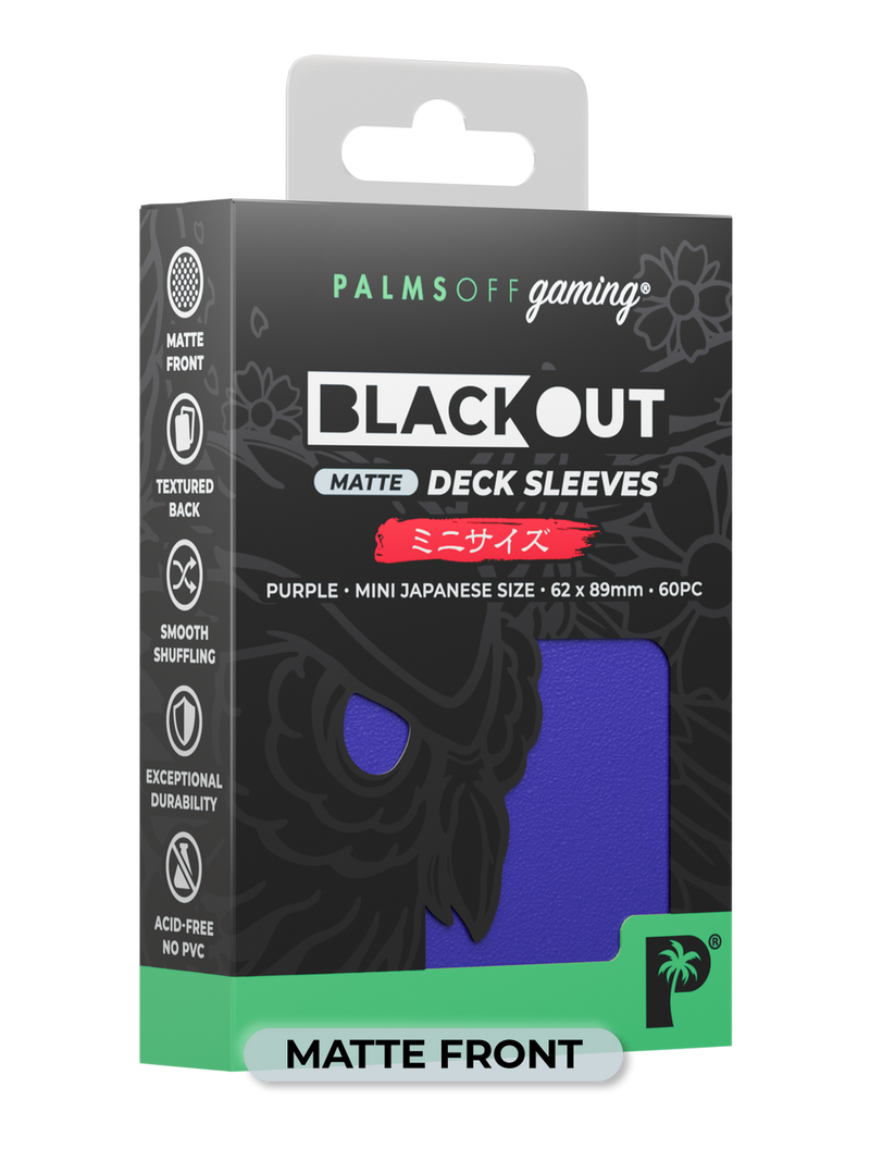 Palms Off Gaming Blackout Deck Sleeves Purple - Japanese Size - Matte