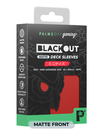 Palms Off Gaming Blackout Deck Sleeves Red - Japanese Size - Matte