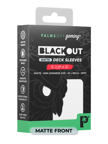 Palms Off Gaming Blackout Deck Sleeves White - Japanese Size - Matte
