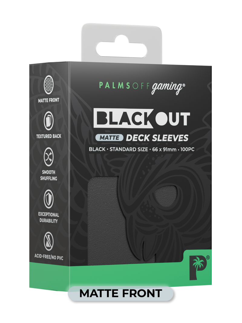 Palms Off Gaming Blackout Deck Sleeves Black - Standard Size - Matte