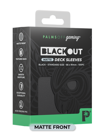 Palms Off Gaming Blackout Deck Sleeves Black - Standard Size - Matte