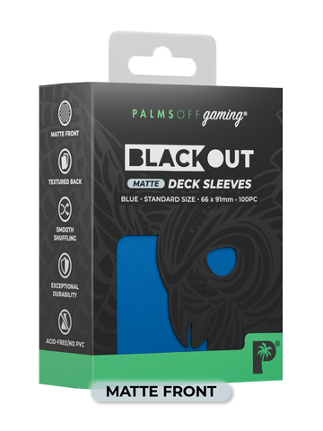 Palms Off Gaming Blackout Deck Sleeves Blue - Standard Size - Matte