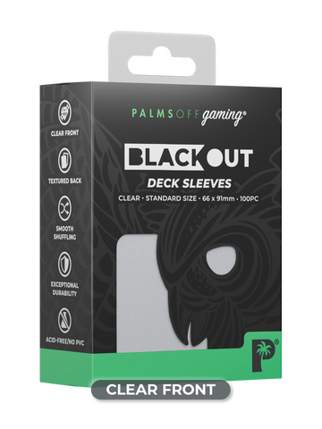 Palms Off Gaming Blackout Deck Sleeves Clear - Standard Size - Matte