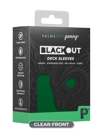 Palms Off Gaming Blackout Deck Sleeves Green - Standard Size - Matte