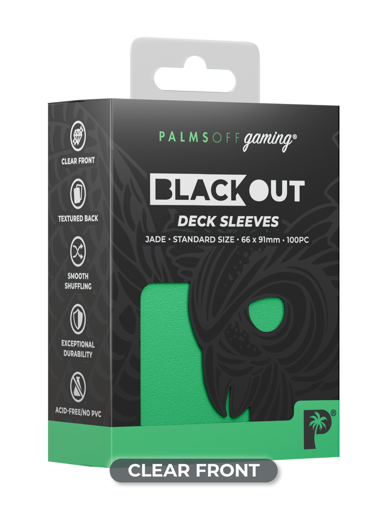 Palms Off Gaming Blackout Deck Sleeves Jade - Standard Size - Matte