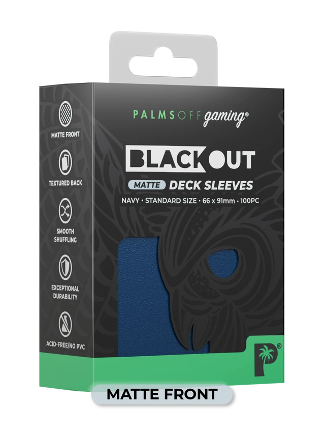 Palms Off Gaming Blackout Deck Sleeves Navy - Standard Size - Matte