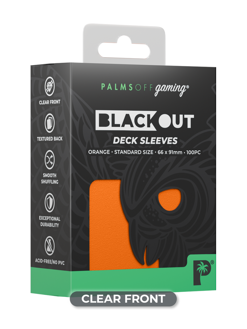 Palms Off Gaming Blackout Deck Sleeves Orange - Standard Size - Matte