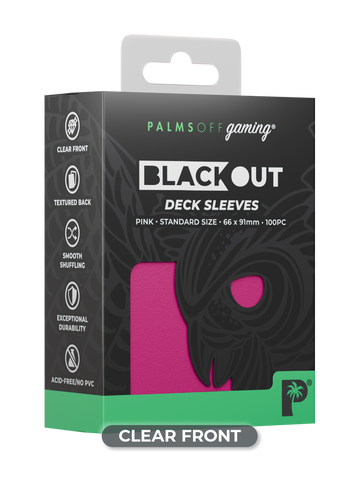 Palms Off Gaming Blackout Deck Sleeves Pink - Standard Size - Matte