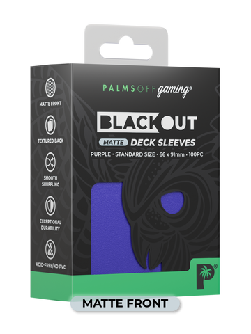 Palms Off Gaming Blackout Deck Sleeves Purple - Standard Size - Matte