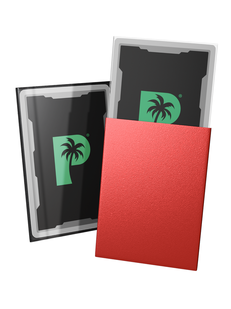 Palms Off Gaming Blackout Deck Sleeves Red - Standard Size - Matte