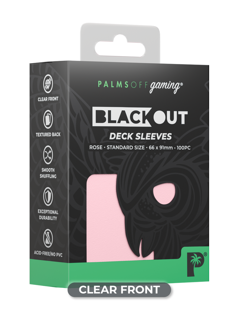 Palms Off Gaming Blackout Deck Sleeves Rose - Standard Size - Matte
