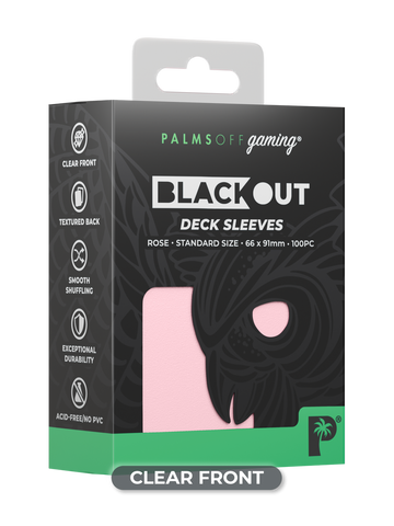Palms Off Gaming Blackout Deck Sleeves Rose - Standard Size - Matte