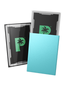 Palms Off Gaming Blackout Deck Sleeves Turquoise - Standard Size - Matte