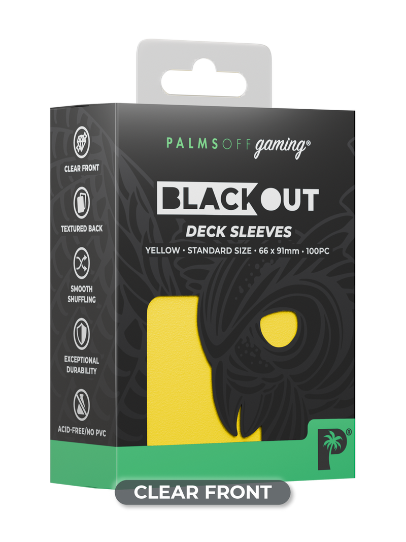 Palms Off Gaming Blackout Deck Sleeves Yellow - Standard Size - Matte