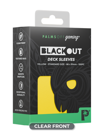 Palms Off Gaming Blackout Deck Sleeves Yellow - Standard Size - Matte