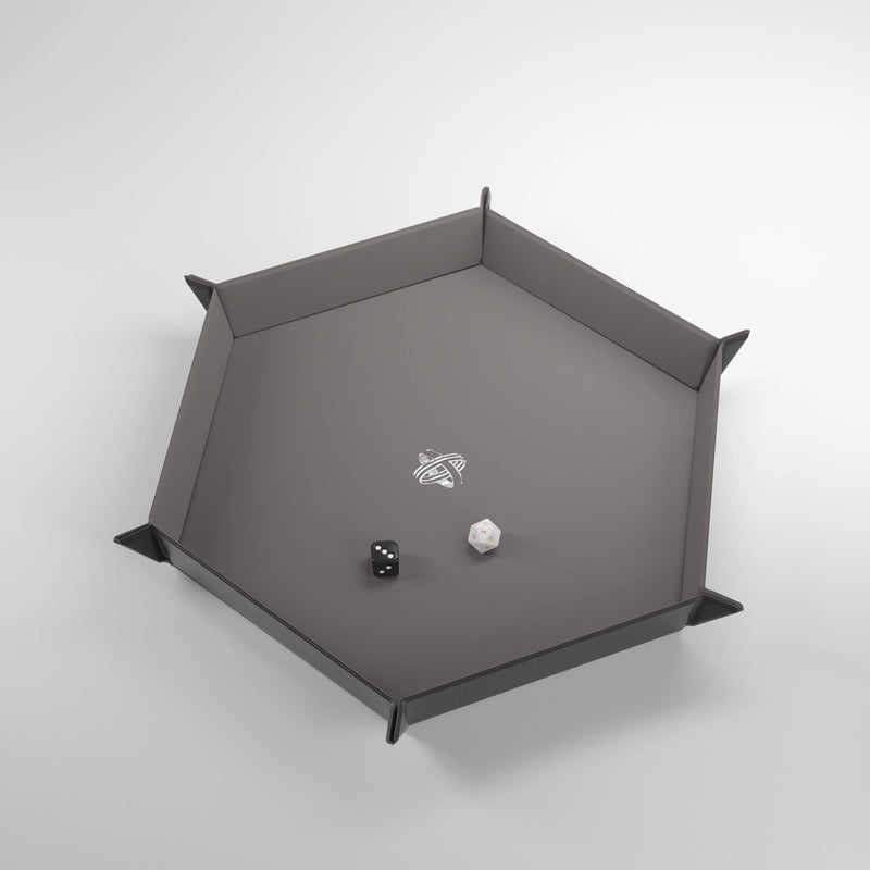 Gamegenic Magnetic Dice Tray Hexagonal - Black/Gray